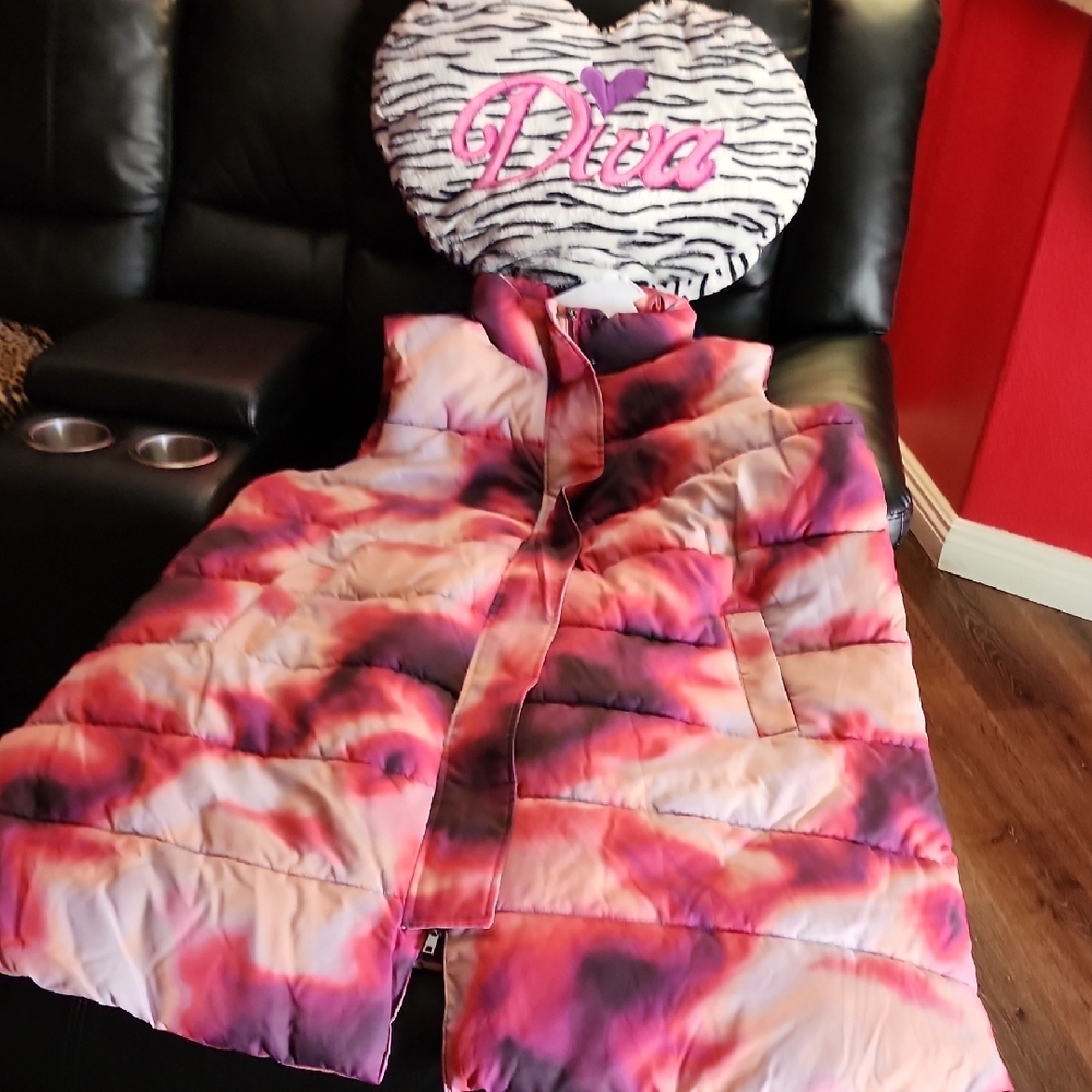 Parker Pink and Purple Puffer Jacket with Quilted Design